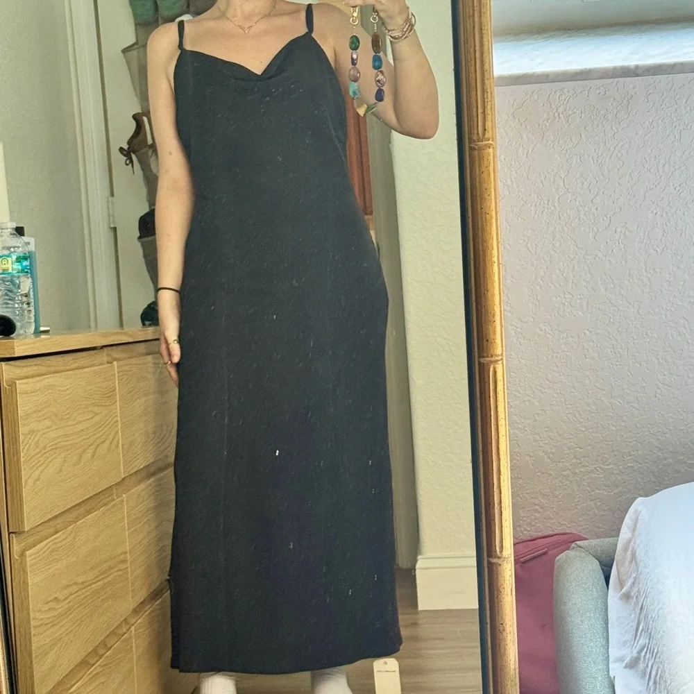 NWT Abercrombie Sleeveless Black Maxi Dress - Classic Cowl Neck- size medium